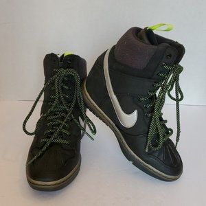 NIKE DUNK SKY HI SNEAKERBOOT Black Wedge Shoes 5.5 H2O Repel 684954